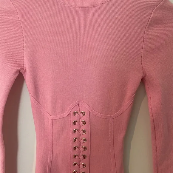 Fashion Nova Barbie Pink Knit Dress Mock Neck - Picture 10 of 11